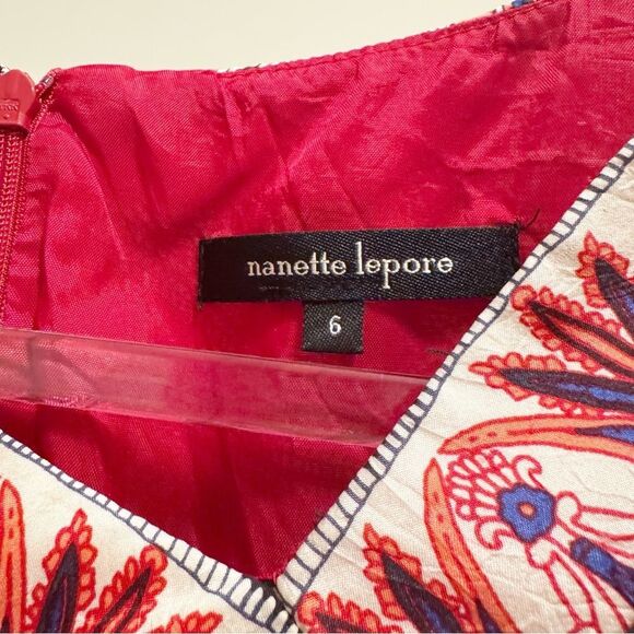 Nanette Lepore Silk Midi Faux-Wrap Paisley Dress - Size 6 - Picture 4 of 5